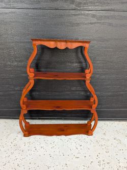Vintage Victorian Style Scalloped Wood Wall Shelf