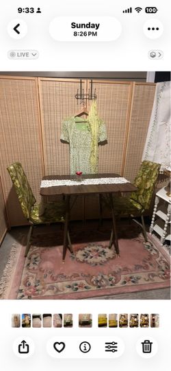 Vintage Bistro Table with Two Chairs