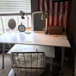 Adjustable White Desk 