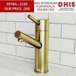 VIGO Noma Single Handle Single-Hole Bathroom Faucet in Matte Brushed Gold New