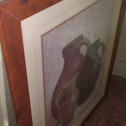 Big Beautiful Collector Framed And Matted 3 Jug Artwork Must Have 200 Piece