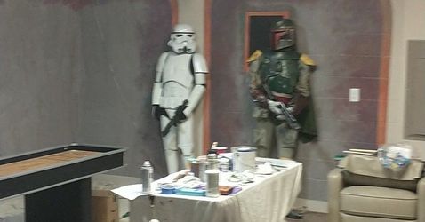 Custom Star Wars Stormtrooper with blaster Life-Size figure with stand