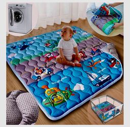 Beavtaens Baby Play Mat, 50x50 Playpen Mat with Super Soft Touch, Activity Mat with Upgraded Anti-Slip Bottom, Machine Washable Crawling Mat for Floor
