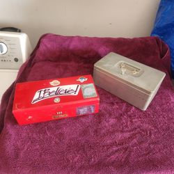 2 locking metal boxes