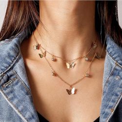 Gold butterfly necklace