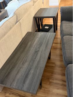 Gray coffee table and side table