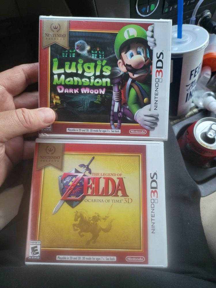 2 New Authentic 3ds Games Zelda Ocarina, Luigi's Mansion Dark Moon