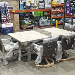 Hampton Ping Pong Dining Set with Sunbrella Fabric, 6pc