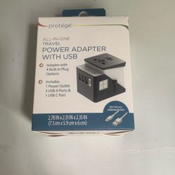 All-In-One Travel Power Adapter With Usb