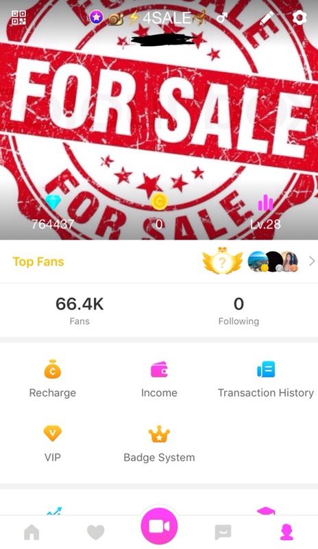 Star badge Live.me account 66k fans - level 29