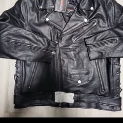 Vance Leather Mens Premium Cowhide Conceal Carry Insulated motorcycle jacket XL