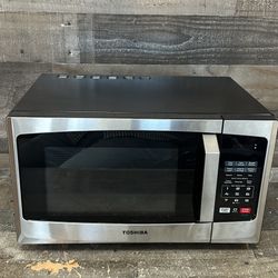 TOSHIBA EM131A5C-SS Countertop Microwave Ovens 1.2 Cu Ft with 12.4" Removable Turntable Smart Humidity Sensor, 12 Auto Menus Mute Function ECO Mode Ea