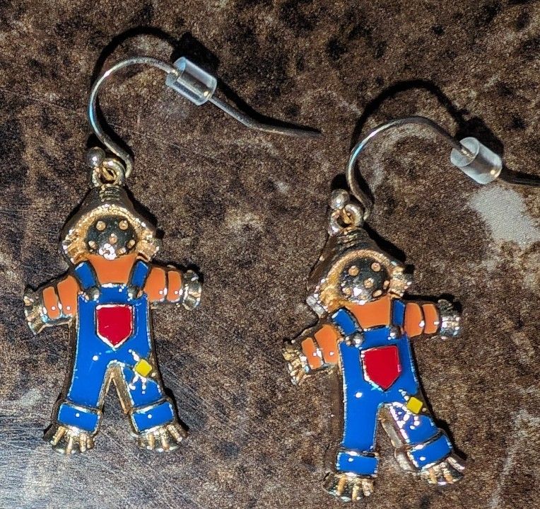 Scarecrow Earrings 🎃💙🧡🍂