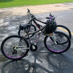 2 Bikes And One Helmet,one Bike Needs The Chain,bikes Are Like New