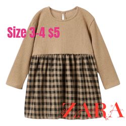 ZARA DRESS 👗 GIRLS GREAT CONDITION SIZE 3-4 YEARS ❤️❤️❤️M18 042426