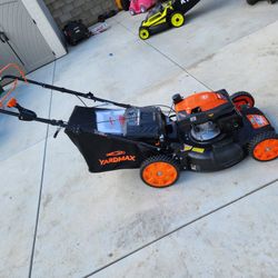 Best Seller YARDMAX 22 in. 201 cc SELECT PACE 6 Speed CVT High Wheel RWD 3-in-1 Gas Walk Behind Self Propelled Lawn Mower