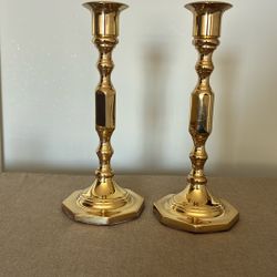Baldwin Pair Of Solid Brass Candlesticks