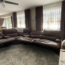  Brown Leather Sofa