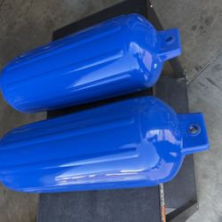 Pair of Polyform G-5-COBALT BLUE  Twin Eye Boat Fenders 8.8" x 26.8"