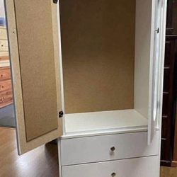 Tall Closet White Color With Mirrors 