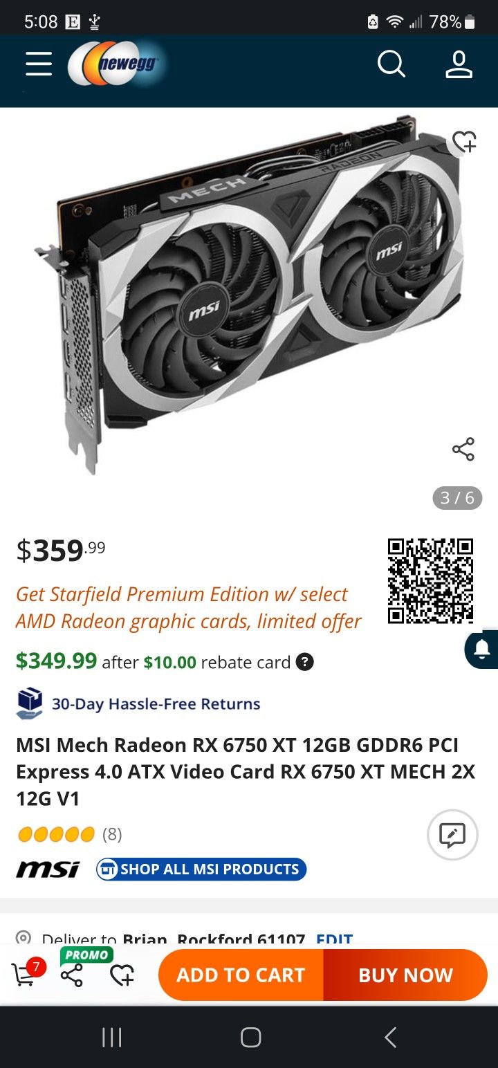 Rx 6750xt Grapics Card.