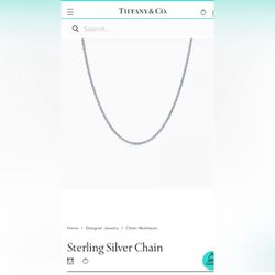 Brand new! Classic Tiffany & Co. Sterling Silver Chain (7.36g -18”)