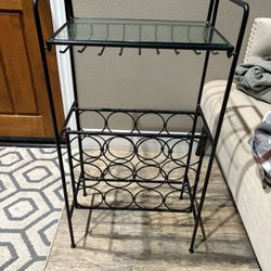 Black Metal Wine Rack
