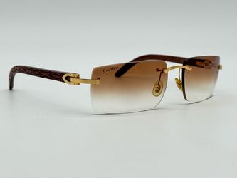 CARTIER C DECOR DBL C ENGRAVED BUBINGA WOOD SUNGLASSES NEW 100% GENUINE ~$3500