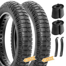 Hycline Ebike Fat Tires Set: 2 Pack 20/26x4.0 Inch Heavy Duty Folding Replacement Fat Tires, All-Terrain High-Density Bicycle Tires with Inner Tubes a