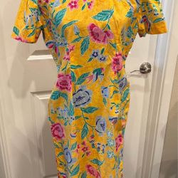 Batik cotton chinese oriental custom tailored dress cheong sam worn