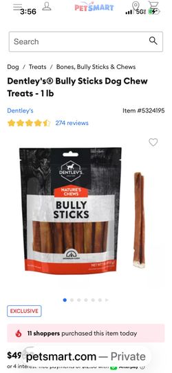 Dentley's® Bully Sticks Dog Chew Treats - 1 lb