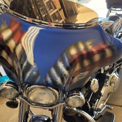 Harley Softail  Detachable Fairing With Radio And Hard Bags With Brackets 