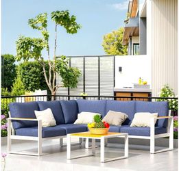 Aluminum Patio Set Aluminum Patio Couch Aluminum Sofa Aluminum Outdoor Patio Set 5 Inch Thick Cushions 🆕🆕