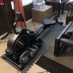 Row Machine And Battle Ropes