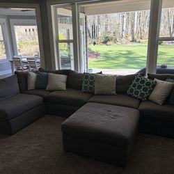 Basset Modular sectional with ottoman for Sale