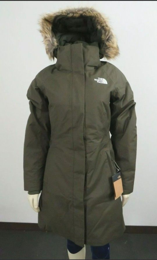 NWT Womens The North Face TNF Arctic Parka 550-Down Warm Winter Jacket - Green