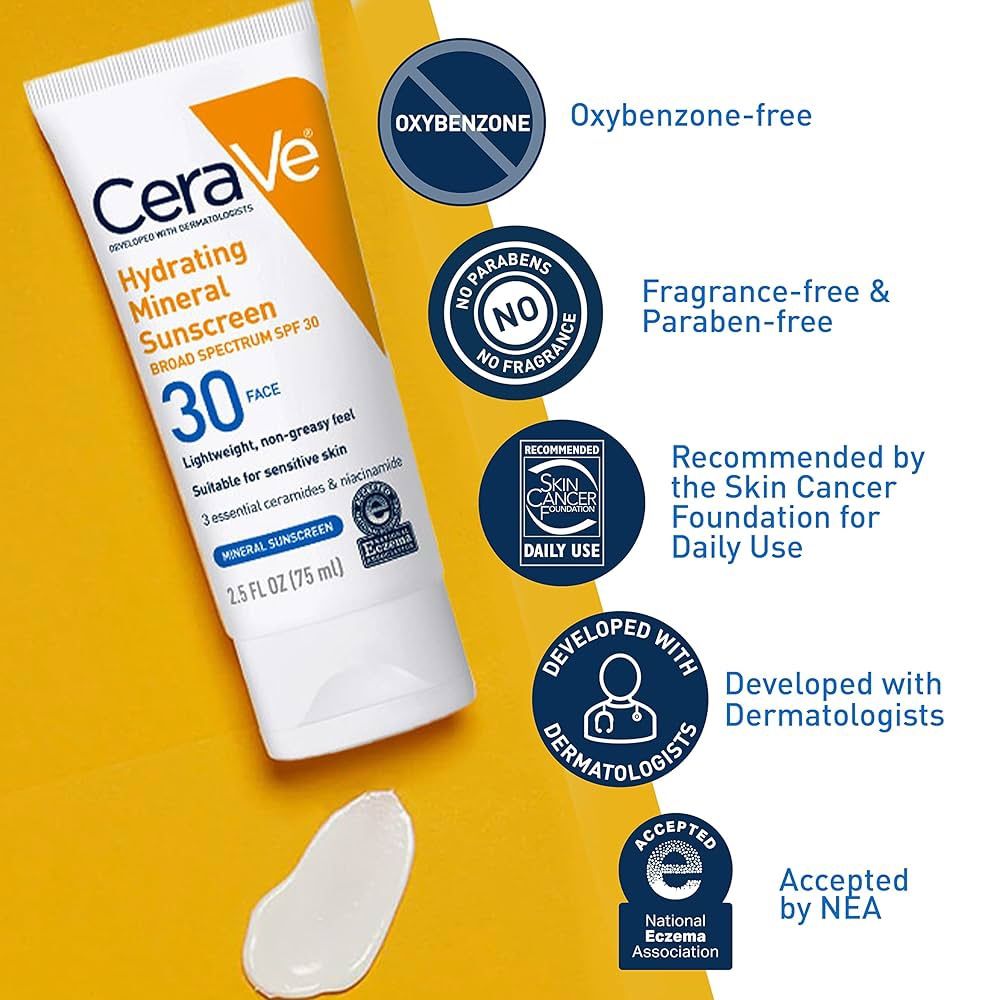 CERAVE Hydrating Mineral Sunscreen SPF 30 Face