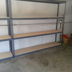 Garage Shelving 96 in W x 18 in D Industrial Steel Shelves New Boltless Easy to Assemble Rivet Racking Stronger Than Homedepot Lowes Costco