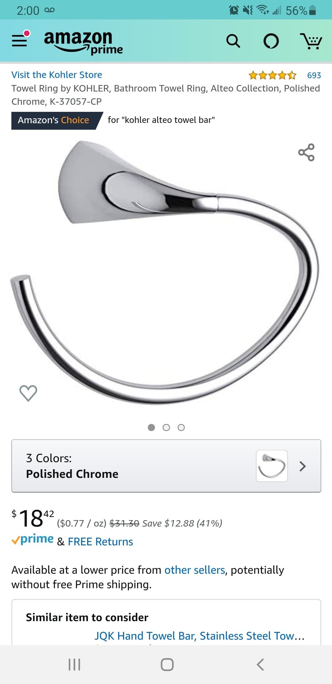 Towel ring Kohler