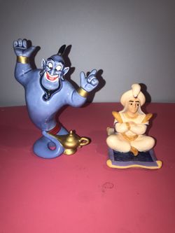 Disney Aladdin and Genie ceramic figurines.