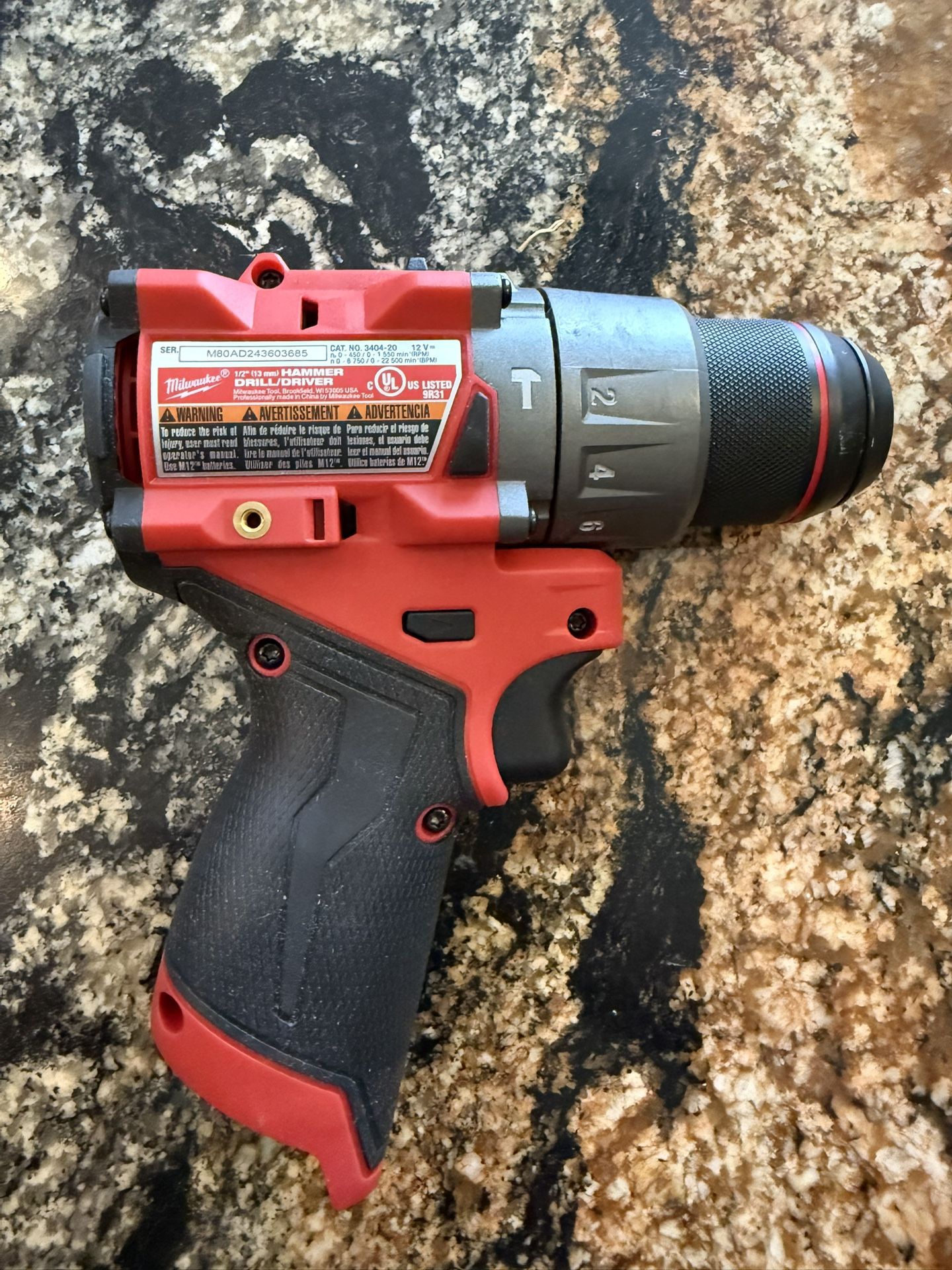 Milwaukee M12 FUEL 12V Lithium-Ion Brushless Cordless 1/2 in. Hammer Drill (Tool-Only)