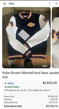 KOBE BRYANT MITCHELL AND NESS HALL OF FAME JACKET 3XL 🐍 🐍 