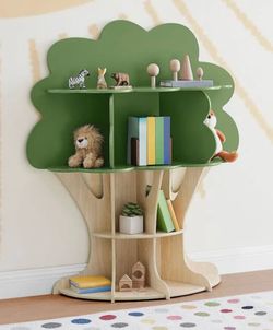 Kids Tree Bookshelf with Multiple Shelves