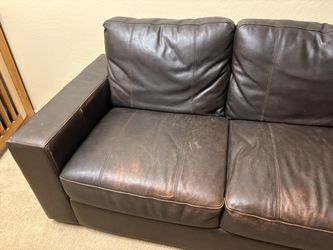 Brown Leather Love Seat