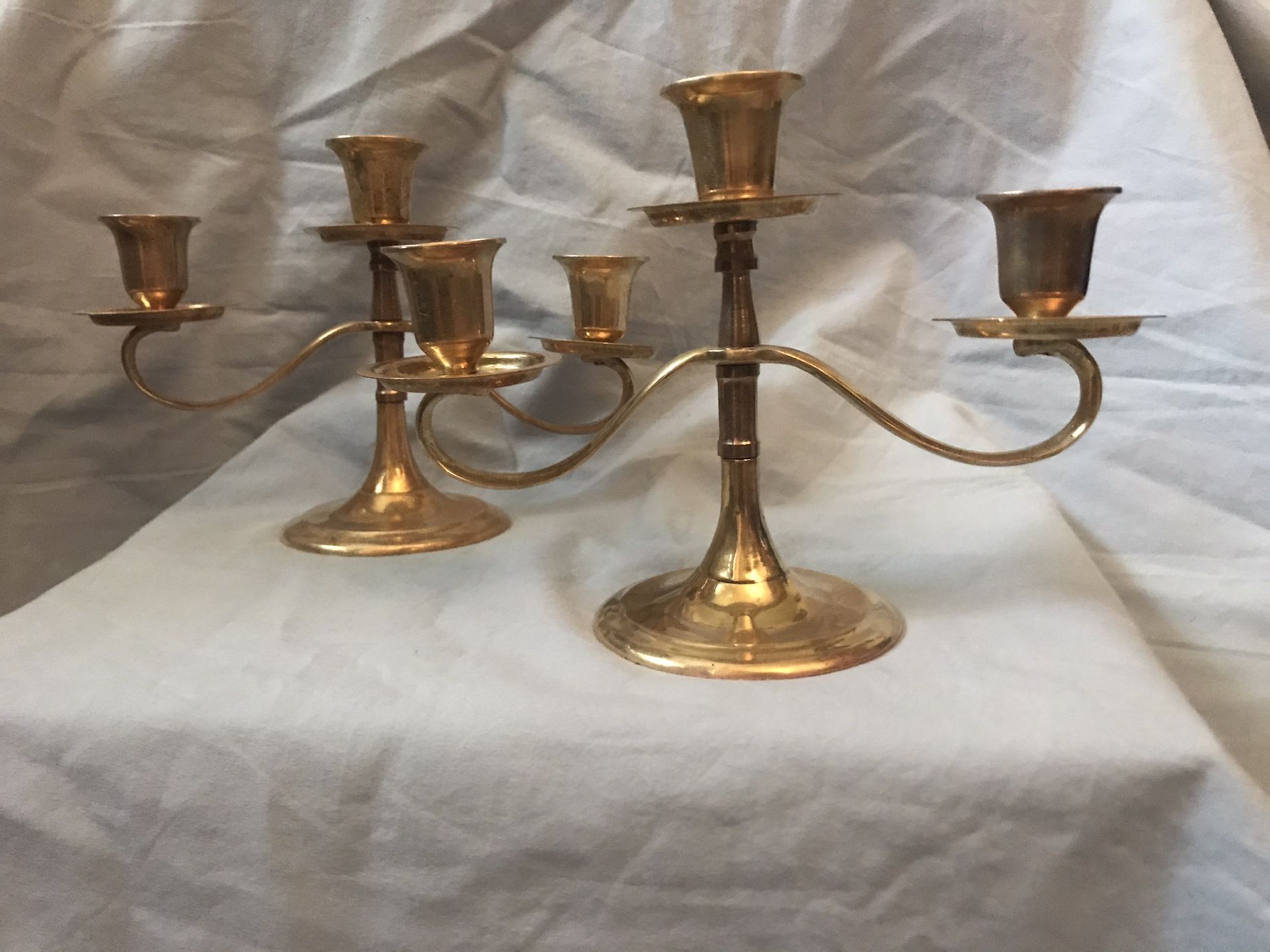 Vintage Brass Candelabra Set