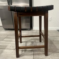 25.5" Counter Height Woven Saddle Stools Set 