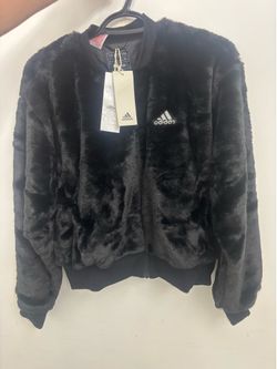 adidas Womens Black Full Zip Bomber Jacket Long Sleeve Size L  13-4Y IV9419