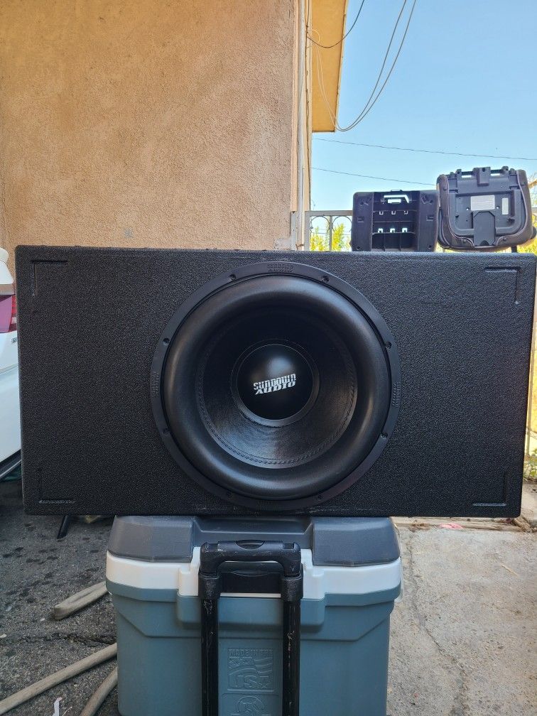 SUNDOWN AUDIO ZV6 15" D2 IN REINFORCED Q-BOMB BOX- 8 GAUGE OFC TIN SPKR WIRE-TARAMPS SMART3 $650😱. !ALL IN EXCELLENT CONDITION! NO TRADES!