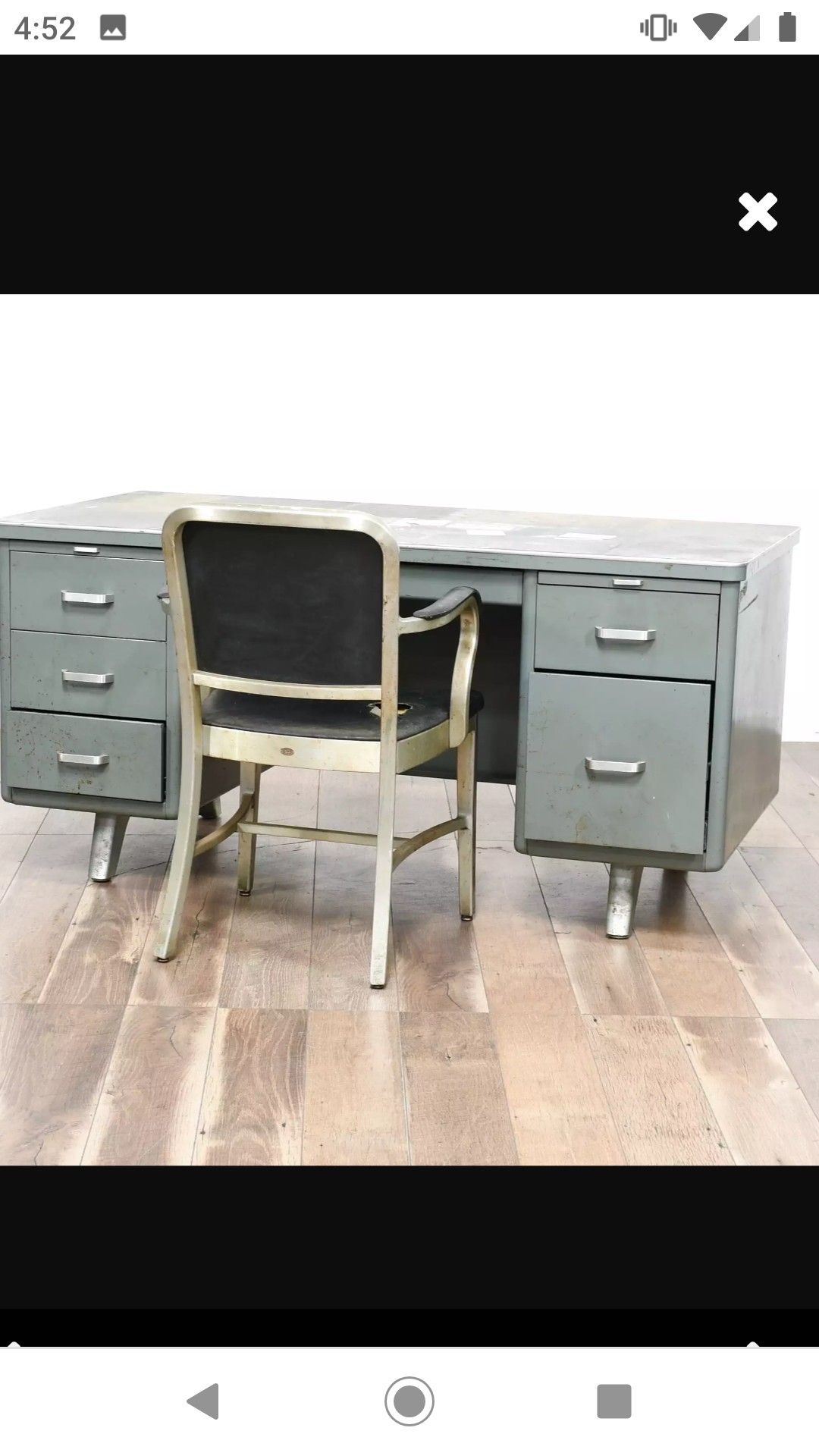 Vintage Mid Century Metal Tanker Desk - Devon W.H.Harper Co