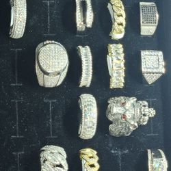 925 Sterling Silver Rings With Cubic Zirconia Sizes 5-13